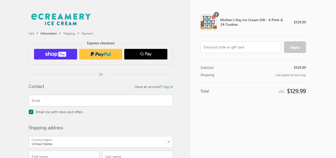How to apply ECreamery coupon code